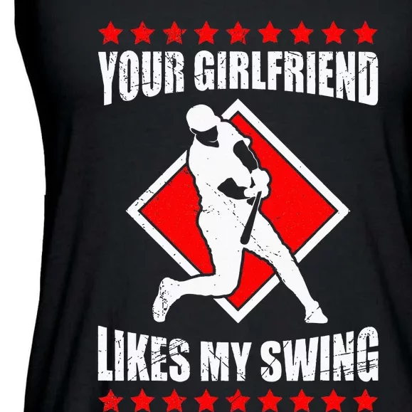 Your Girlfriend Likes My Swing Funny Baseball For Men Kids Ladies Essential Flowy Tank