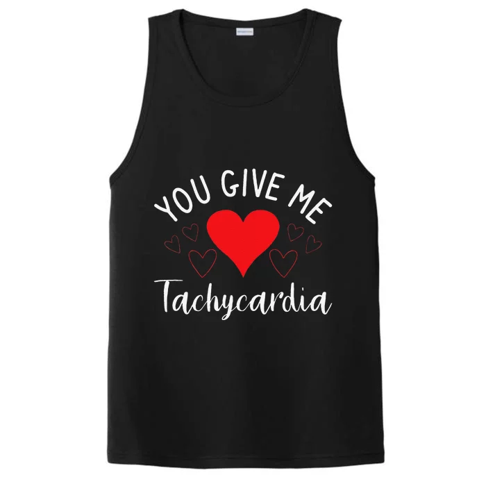 You Give Me Tachycardia ICU Nurse Valentine's Day Nurses Performance Tank