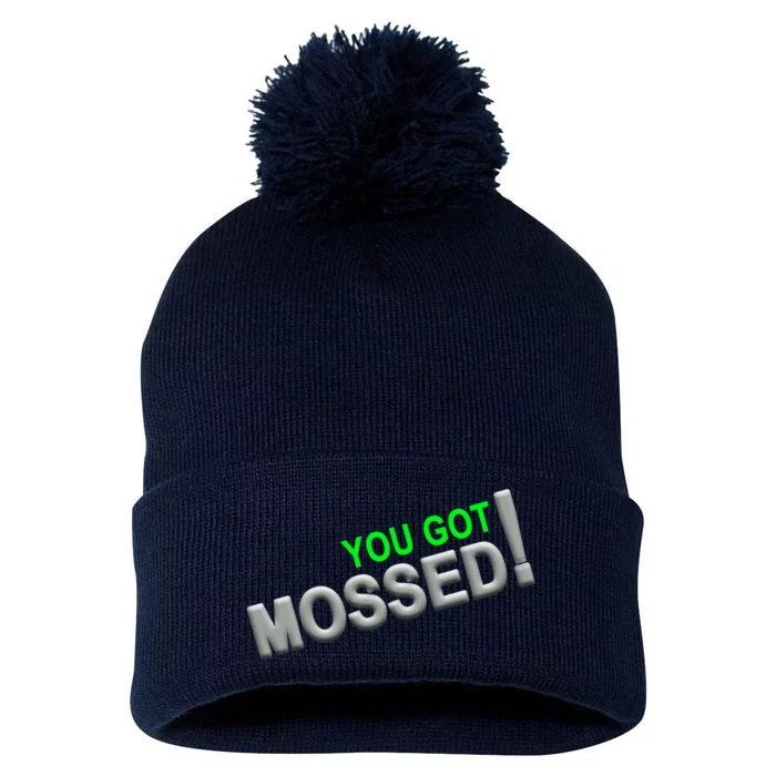 You Got Mossed! Pom Pom 12in Knit Beanie