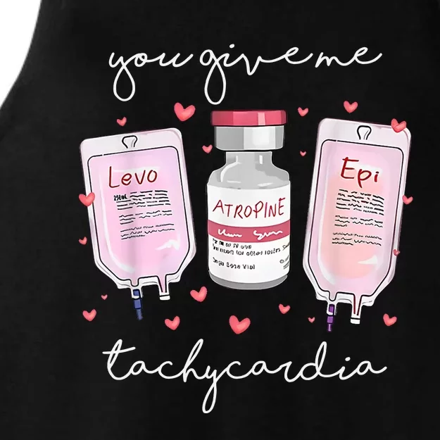 You Give Me Tachycardia Valentines Day Nurse Ladies Tri-Blend Wicking Tank