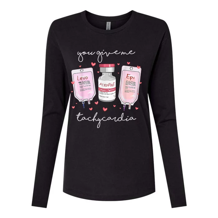 You Give Me Tachycardia Valentines Day Nurse Womens Cotton Relaxed Long Sleeve T-Shirt