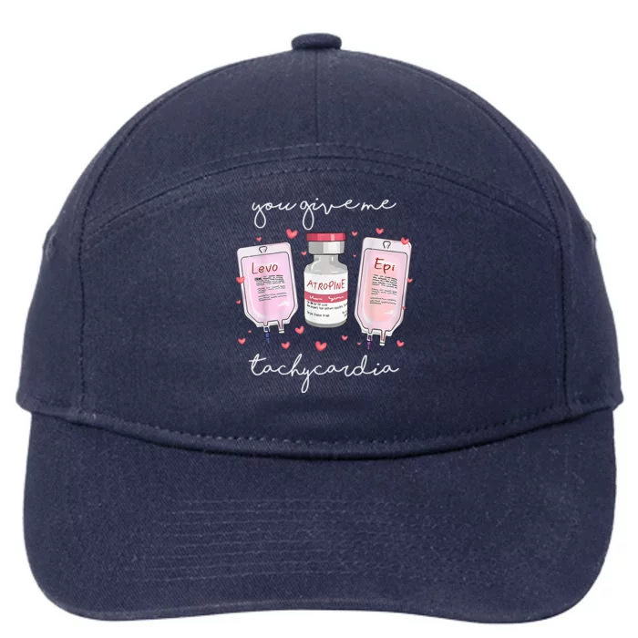 You Give Me Tachycardia Valentines Day Nurse 7-Panel Snapback Hat