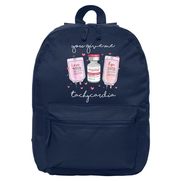 You Give Me Tachycardia Valentines Day Nurse 16 in Basic Backpack