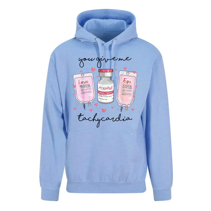 You Give Me Tachycardia Valentines Day Nurse Unisex Surf Hoodie