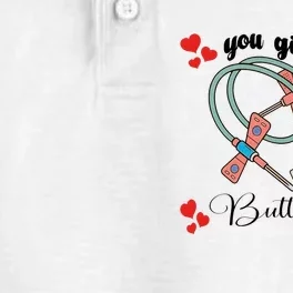 You Give Me Butterflies Nurse ValentineS Day Dry Zone Grid Performance Polo