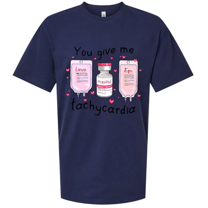 You Give Me Tachycardia Funny ICU Nurse Life Valentines Day Sueded Cloud Jersey T-Shirt