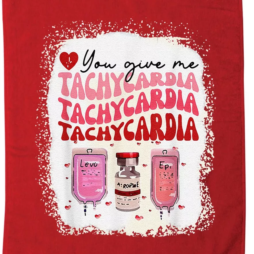 You Give Me Tachycardia ICU Nurse Life Valentines Day Platinum Collection Golf Towel