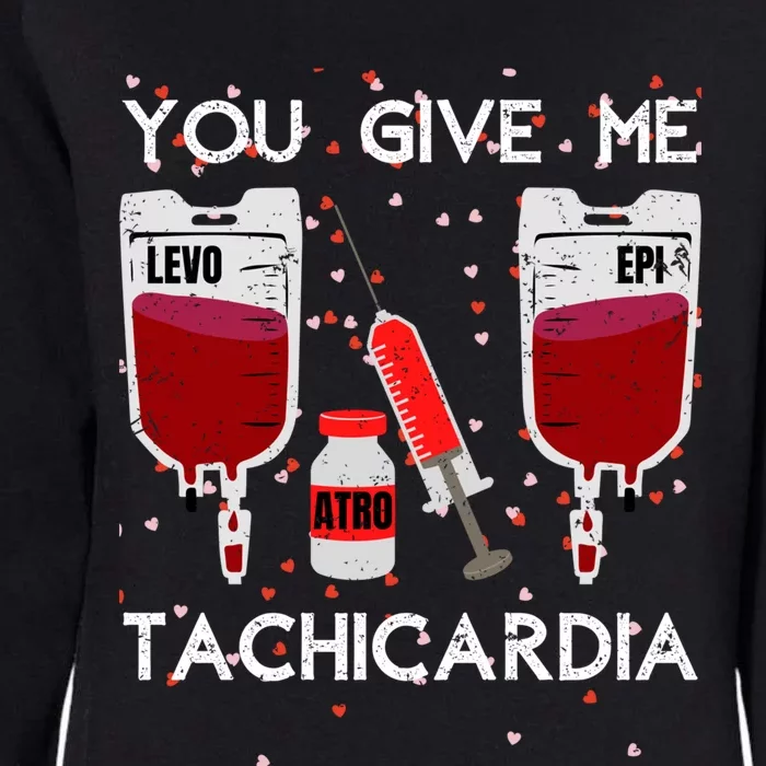 You Give Me Tachycardia Nurse Valentines Day Funny Nursing Gift Womens California Wash Sweatshirt