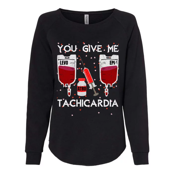 You Give Me Tachycardia Nurse Valentines Day Funny Nursing Gift Womens California Wash Sweatshirt