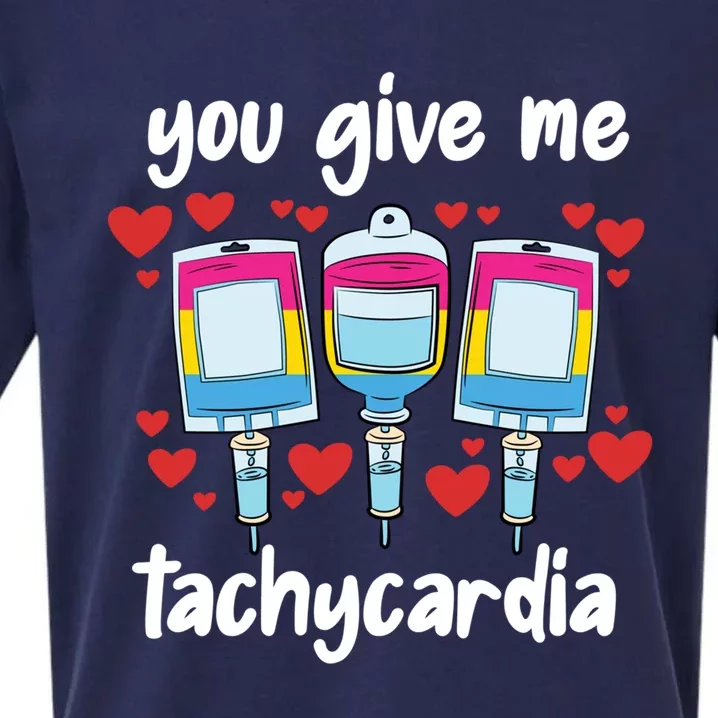 You Give Me Tachycardia Pansexual Lgbtq Rn Nurse Nursing Gift Sueded Cloud Jersey T-Shirt