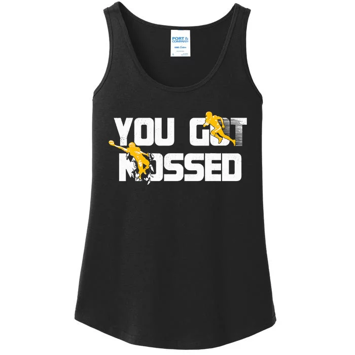 You Got Mossed Great Funny American Football Lovers Quote Ladies Essential Tank