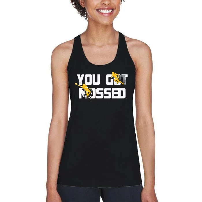 You Got Mossed Great Funny American Football Lovers Quote Women's Racerback Tank