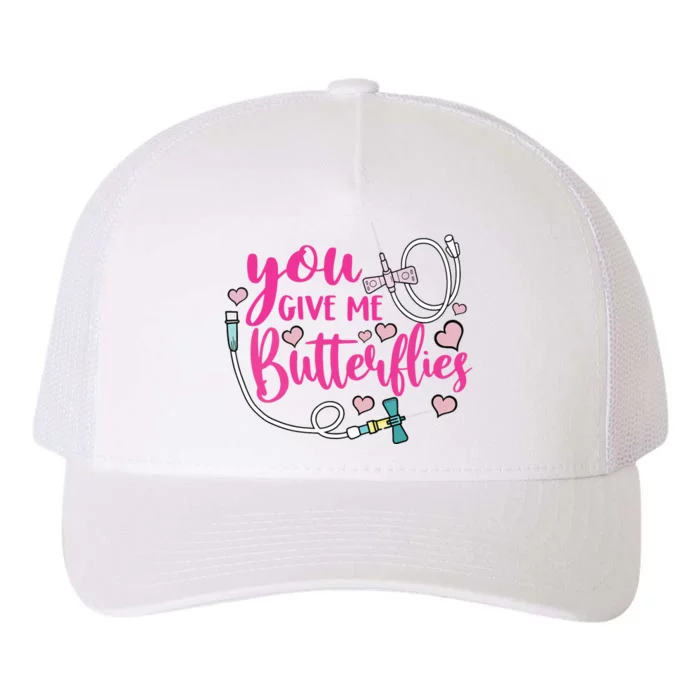 You Give Me Butterflies Funny Phlebotomist Valentines Day Yupoong Adult 5-Panel Trucker Hat