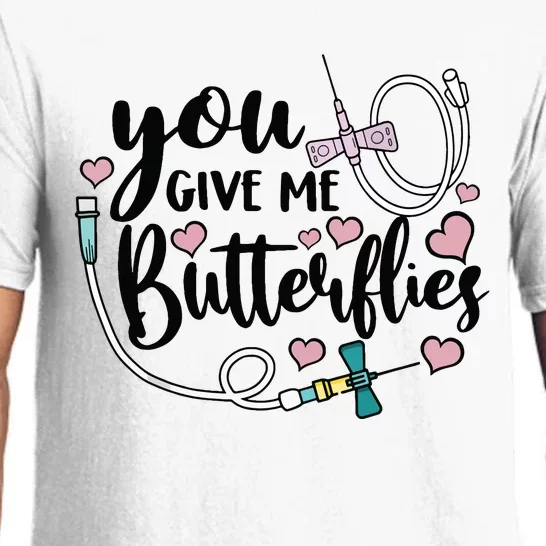 You Give Me Butterflies Funny Phlebotomist Valentines Day Pajama Set