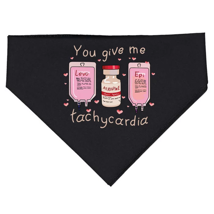 You Give Me Tachycardia Icu Nurse Life Valentines Day USA-Made Doggie Bandana