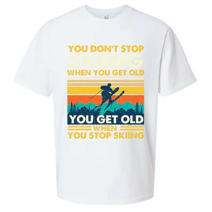 You Get Old When You Stop Skiing Winter Sports Lover Skier Sueded Cloud Jersey T-Shirt