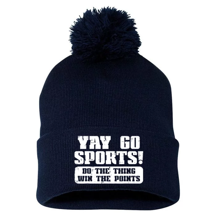 Yay Go Sports American Football Game Day Pom Pom 12in Knit Beanie