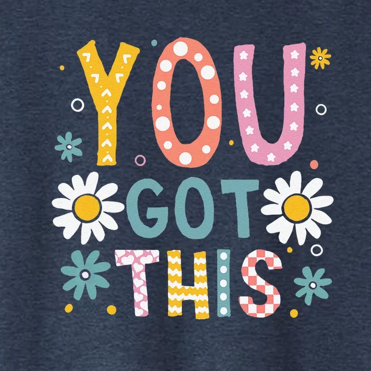 You Got This Funny Teacher Student Testing Day 2024 Floral Women's Crop Top Tee