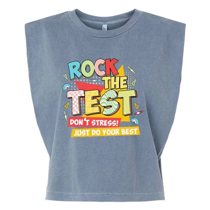 You Got This Rock The Test Testing Day Teacher Student Garment-Dyed Women's Muscle Tee