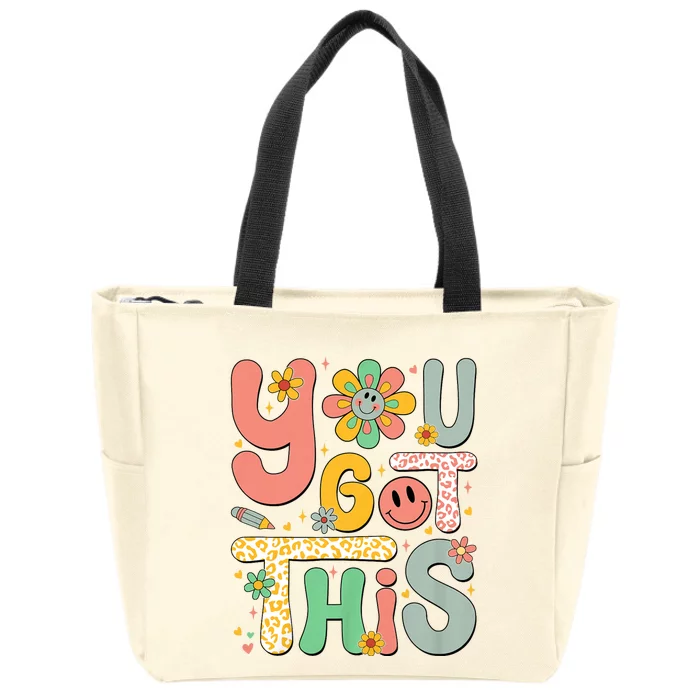 You Got This Testing Day Groovy Motivational Teacher Student Zip Tote Bag