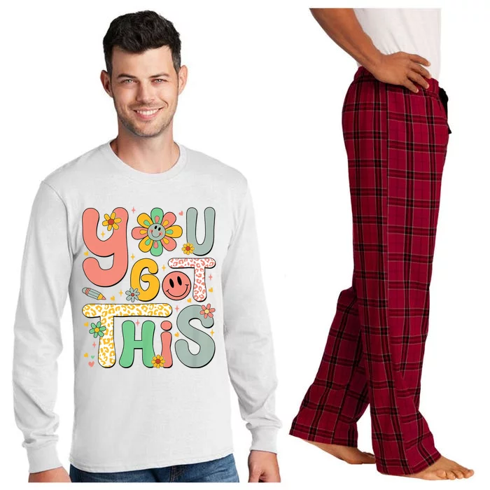 You Got This Testing Day Groovy Motivational Teacher Student Long Sleeve Pajama Set