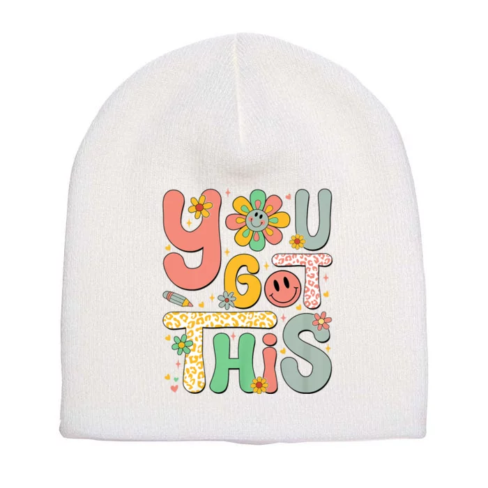 You Got This Testing Day Groovy Motivational Teacher Student Short Acrylic Beanie