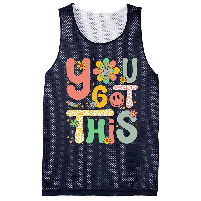 You Got This Testing Day Groovy Motivational Teacher Student Mesh Reversible Basketball Jersey Tank