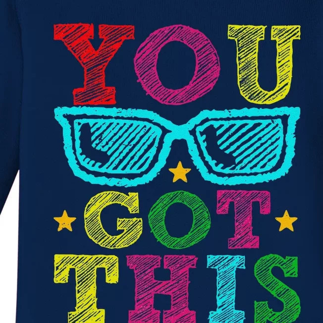 You Got This Testing Day Retro Motivational Teacher Student Baby Long Sleeve Bodysuit