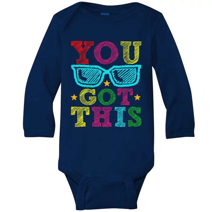 You Got This Testing Day Retro Motivational Teacher Student Baby Long Sleeve Bodysuit