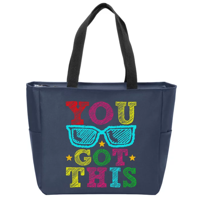 You Got This Testing Day Retro Motivational Teacher Student Zip Tote Bag