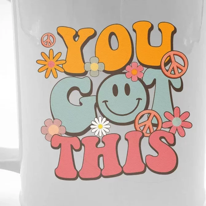 You Got This Groovy Motivational Testing Day Teacher Student Front & Back Beer Stein