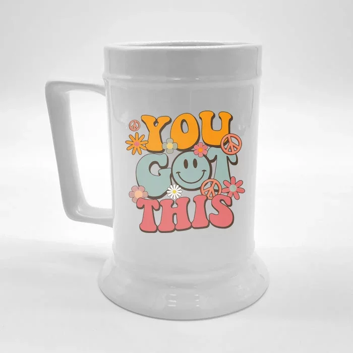 You Got This Groovy Motivational Testing Day Teacher Student Front & Back Beer Stein