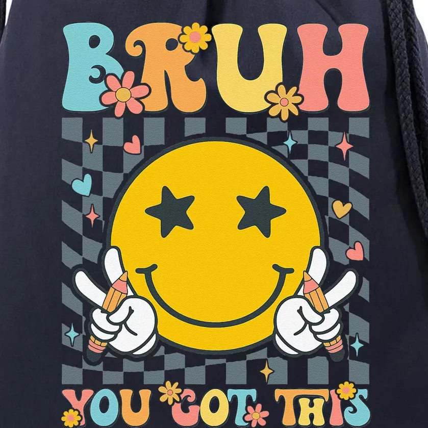 You Got This Testing Day Groovy Motivational Teacher Student Drawstring Bag