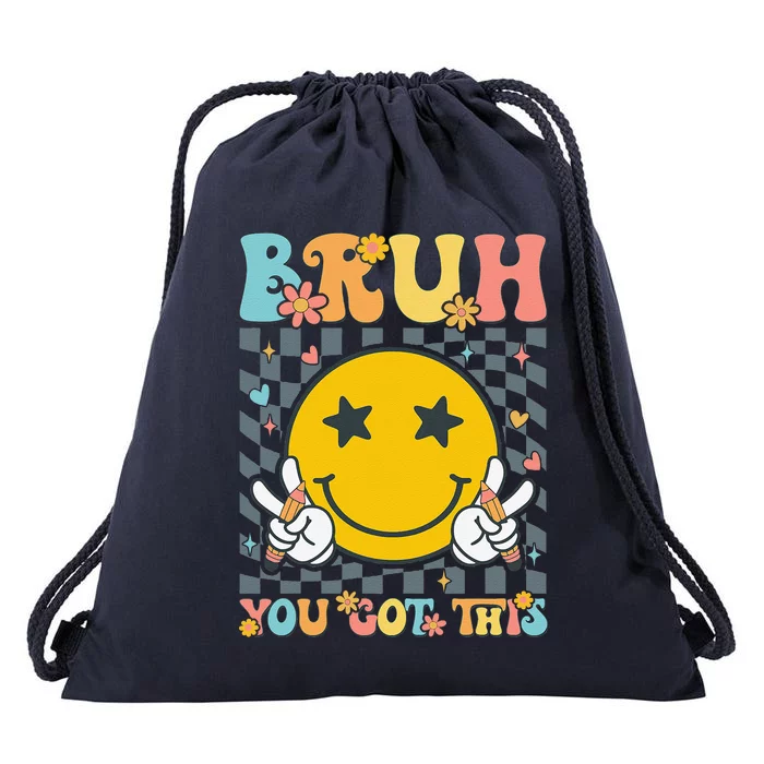 You Got This Testing Day Groovy Motivational Teacher Student Drawstring Bag