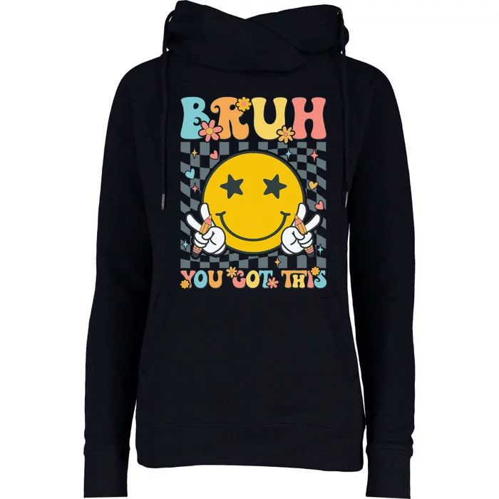 You Got This Testing Day Groovy Motivational Teacher Student Womens Funnel Neck Pullover Hood