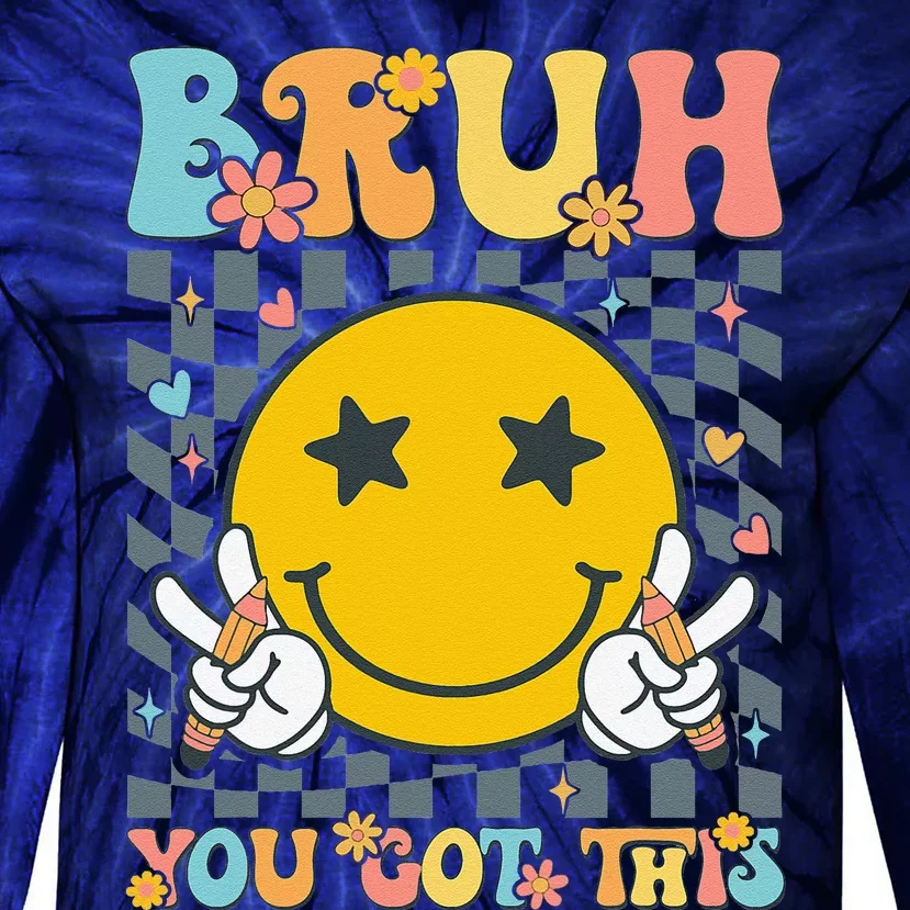 You Got This Testing Day Groovy Motivational Teacher Student Tie-Dye Long Sleeve Shirt