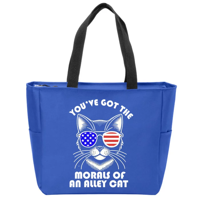 YouVe Got The Morals Of An Alley Cat 4th Of July Trump Funny Gift Zip Tote Bag