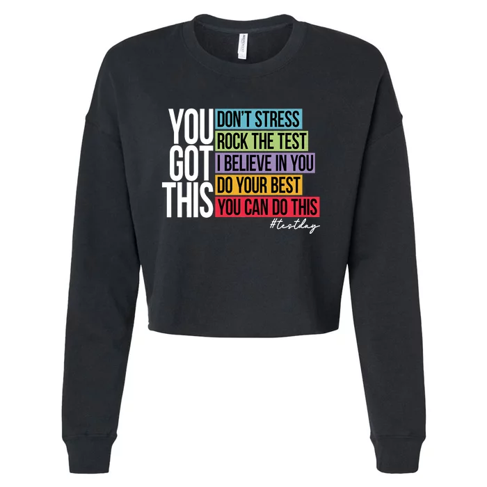 You Got This Don’T Stress Cropped Pullover Crew