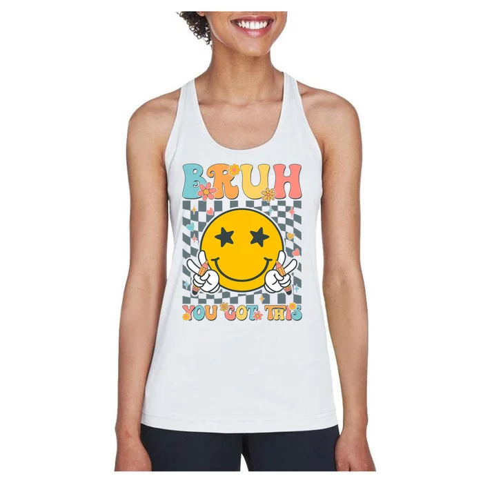 You Got This Testing Day Groovy Motivational Teacher Student Women's Racerback Tank