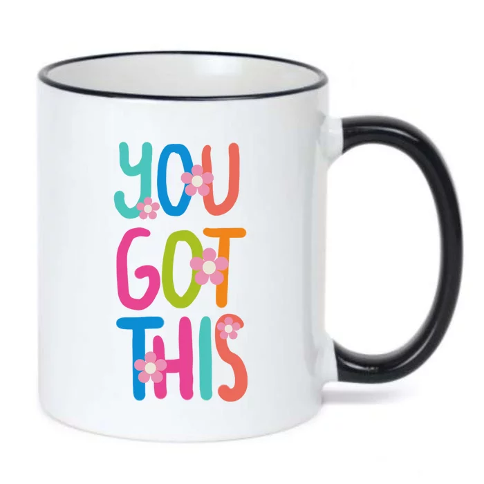 You Got This Colorful Floral Motivational Quote Black Color Changing Mug