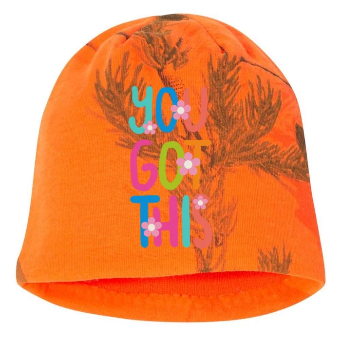 You Got This Colorful Floral Motivational Quote Kati - Camo Knit Beanie