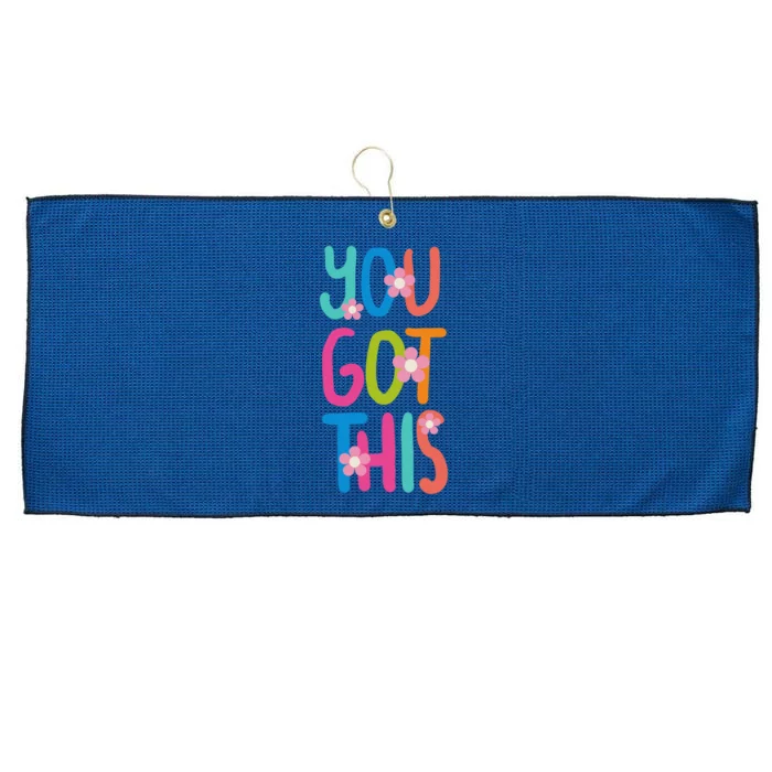 You Got This Colorful Floral Motivational Quote Large Microfiber Waffle Golf Towel