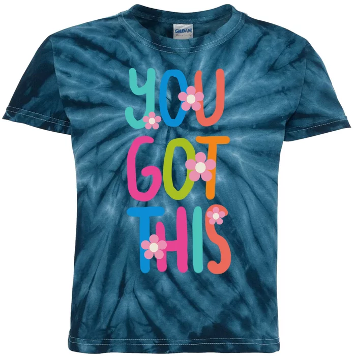 You Got This Colorful Floral Motivational Quote Kids Tie-Dye T-Shirt