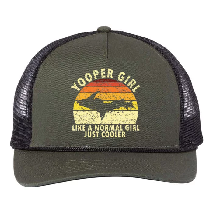 Yooper Girl Upper Peninsula Retro Upper Michigan Retro Rope Trucker Hat Cap