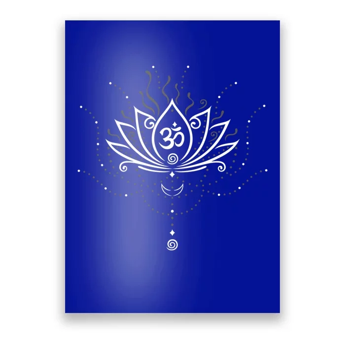 Yoga Harmony Gift Lotus Flower With Moon And Om Symbol Great Gift Poster