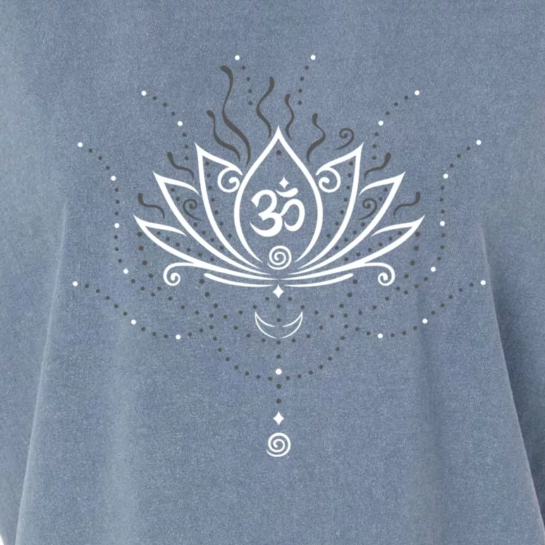 Yoga Harmony Gift Lotus Flower With Moon And Om Symbol Great Gift Garment-Dyed Women's Muscle Tee