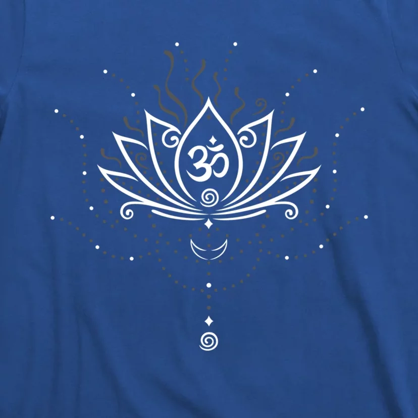 Yoga Harmony Great Gift Lotus Flower With Moon And Om Symbol Gift T-Shirt