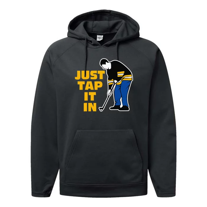 Yes He's Golfing Golf Putter Par Golfer Birdie Bogey Eagle Performance Fleece Hoodie