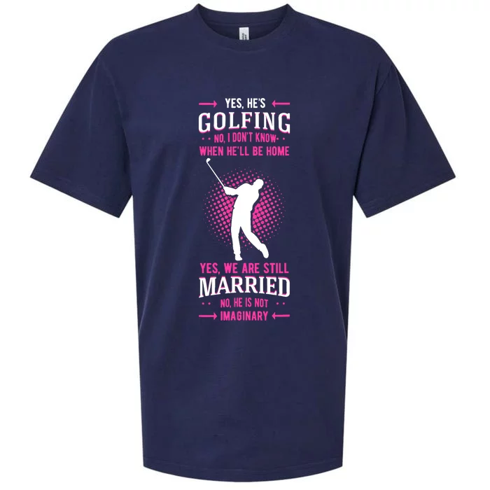 Yes He's Golfing Golf Putter Par Golfer Birdie Bogey Eagle Sueded Cloud Jersey T-Shirt