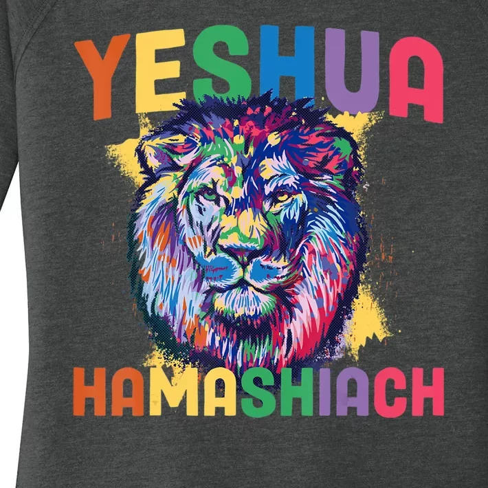 Yeshua Hamashiach Hebrew Jesus Christian Bible Yeshua Women's Perfect Tri Tunic Long Sleeve Shirt